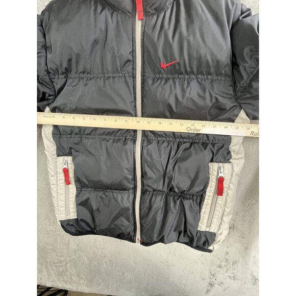 VTG Nike Jacket Boys Small Reversible Puffer Winter Coat Swoosh Embroidered Y2K - Picture 6 of 16